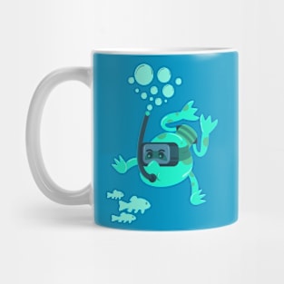 Diving frog illustration Mug